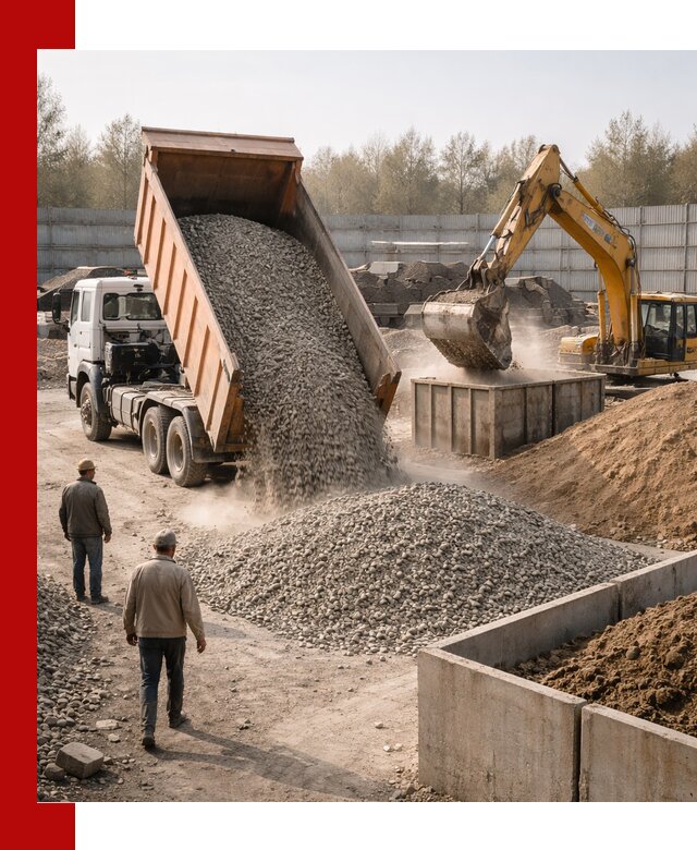 Доставка нерудных материалов с погрузкой и разгрузкой в ельце