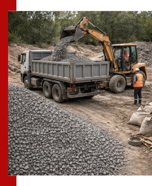 Доставка гравийного щебня в ельце оптом и в розницу