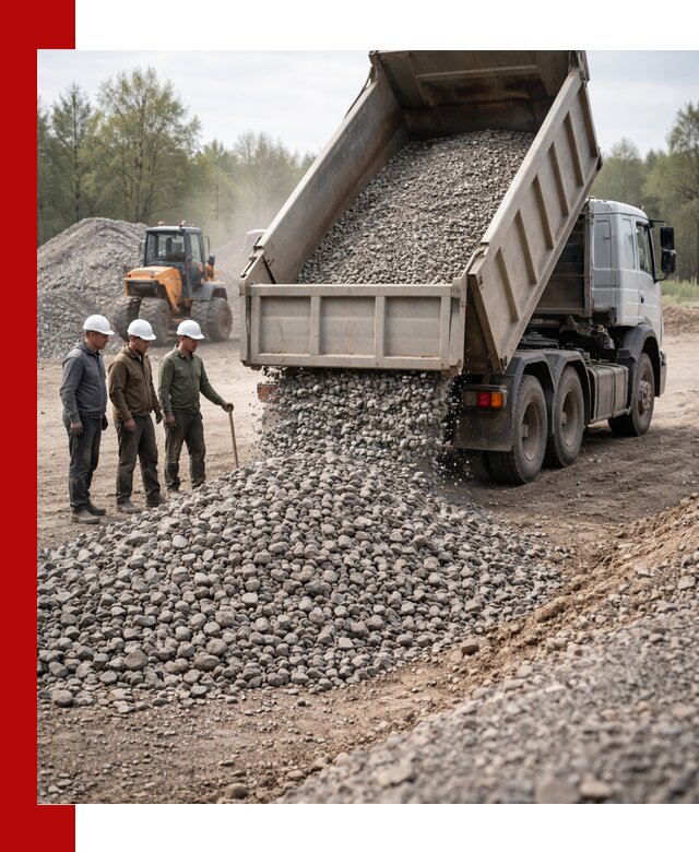 Доставка гравийного щебня фракции 70-120 в ельце