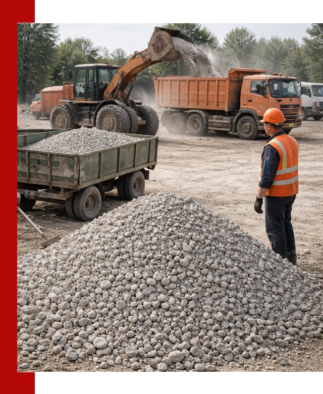 Доставка известнякового щебня фракция 20–40 в ельце