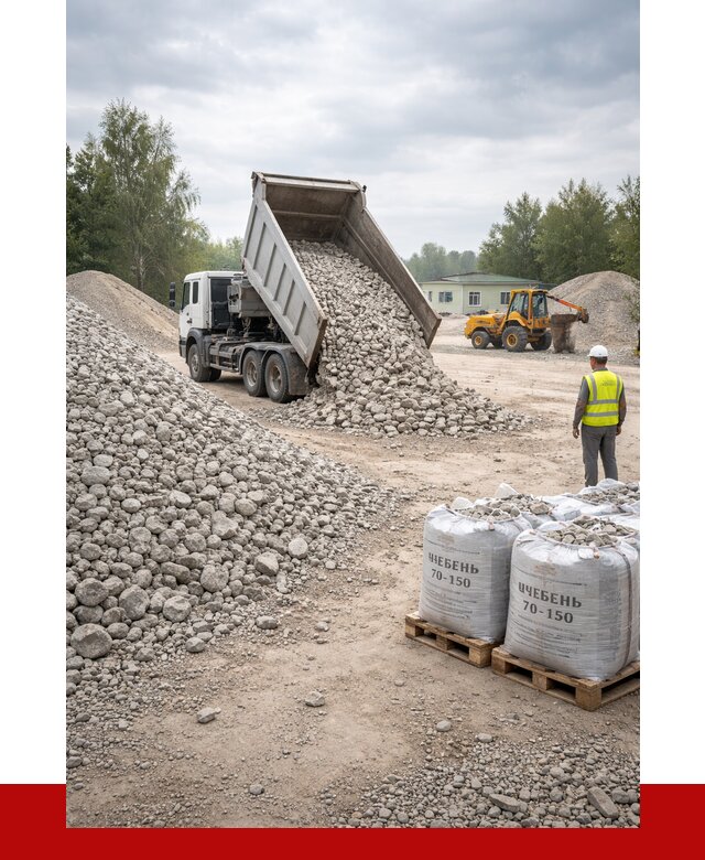 Известняковый щебень фракция 70-150 в ельце от 1284 р. | ПРОНЕРУДЕлц