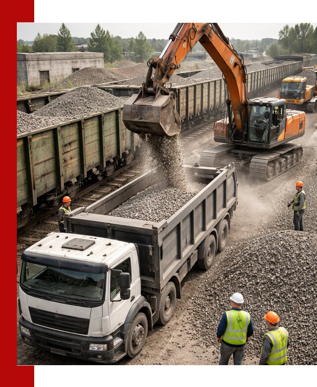 Железнодорожный щебень фракция 25–60 для поставок в ельце