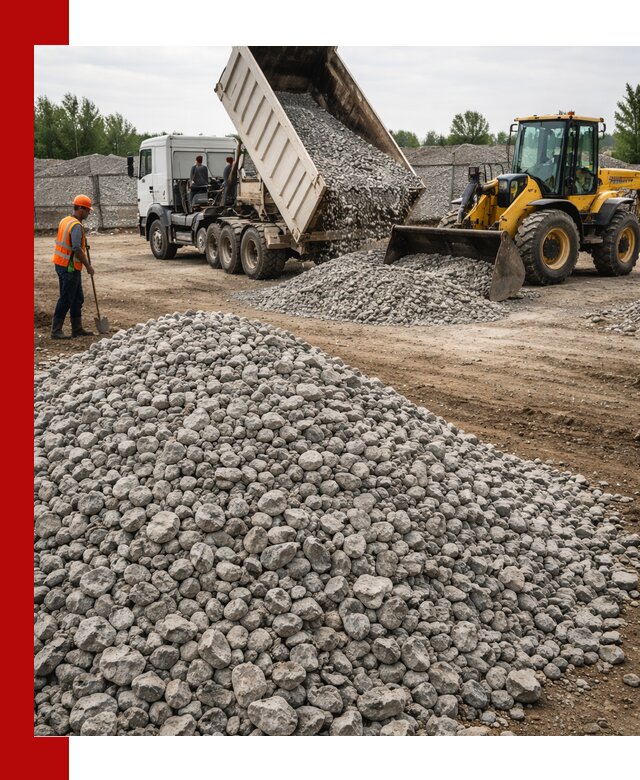 Доставка бетонного щебня фракции 40-70 в ельце