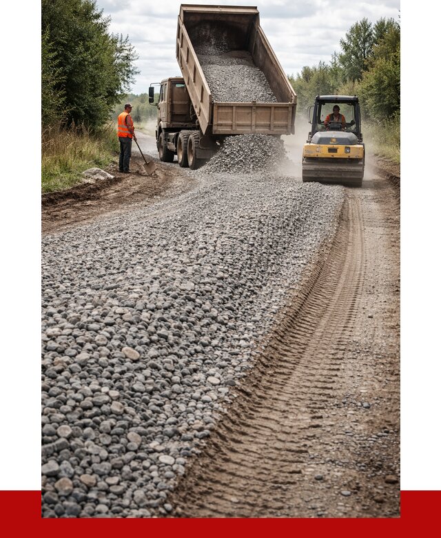 Щебень для отсыпки дороги в ельце от 2772 р. ПРОНЕРУДЕлц