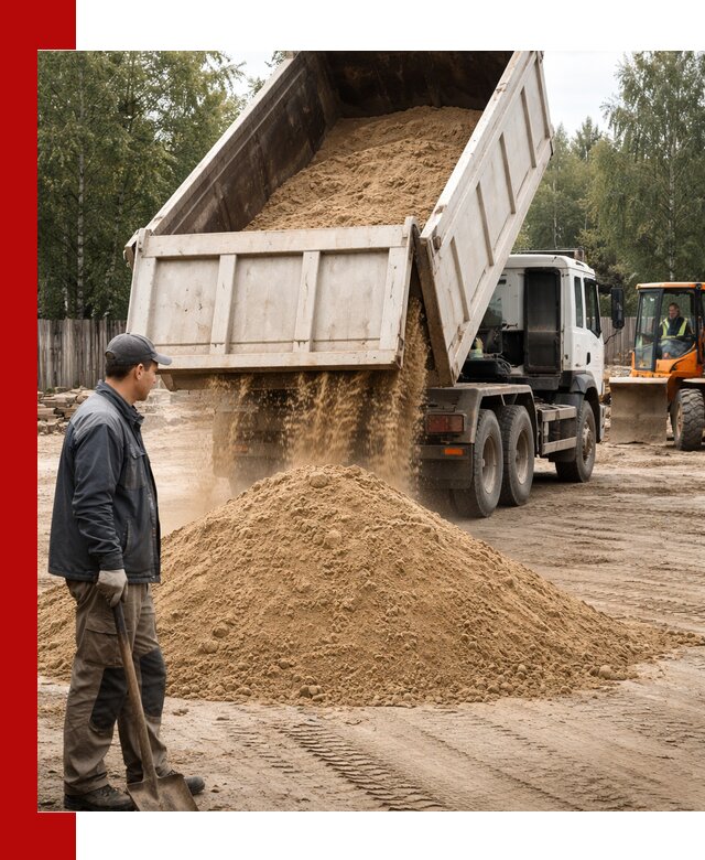 Доставка и продажа песка с разгрузкой в ельце
