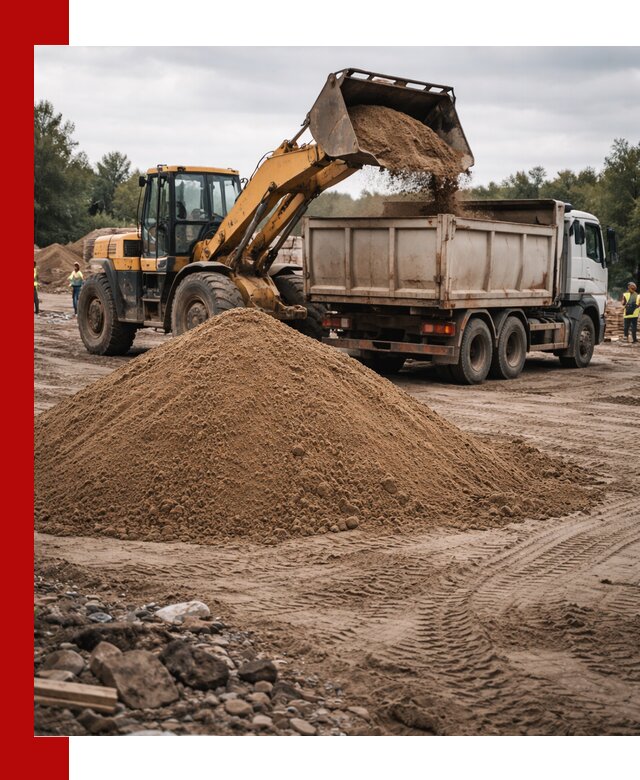 Доставка речного песка навалом в ельце быстро и выгодно