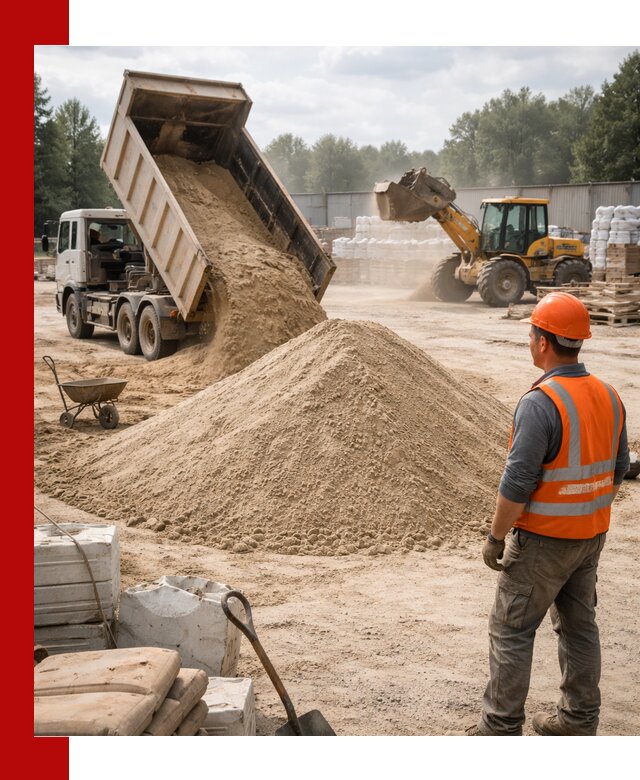 Доставка строительного песка с самосвалом в ельце