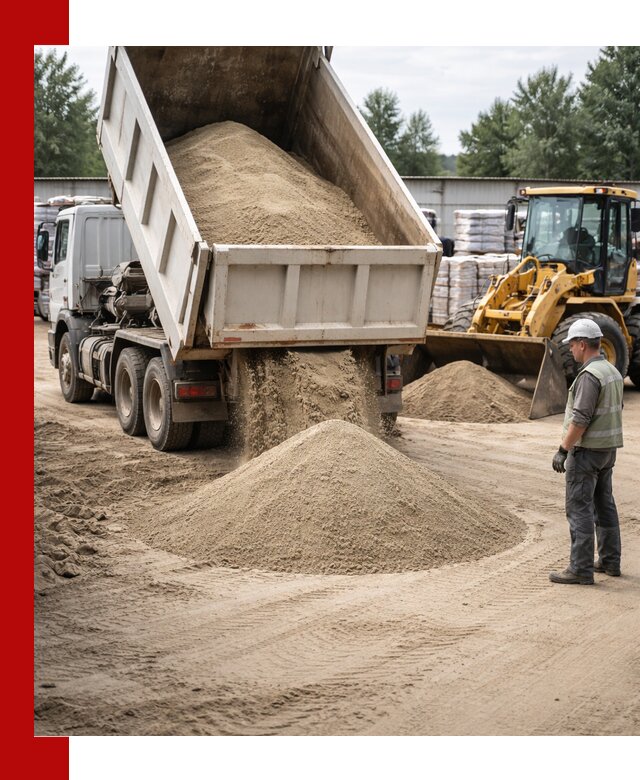 Поставка и доставка песка для бетона в ельце