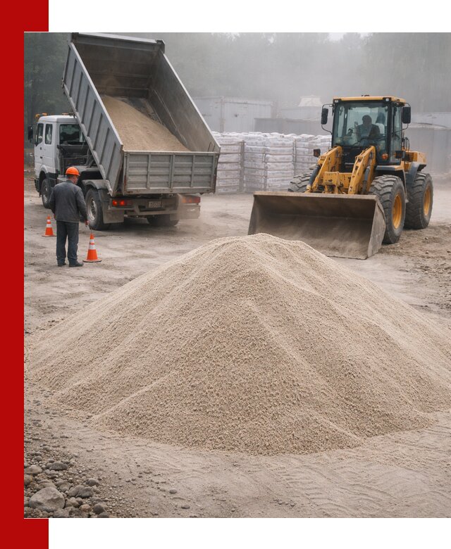 Кварцевый песок фракция 0–8 для стройработ в ельце