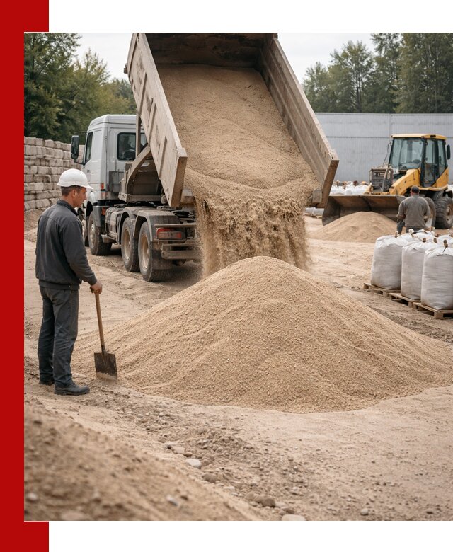 Кварцевый песок фракция 0–3 мм с доставкой в ельце