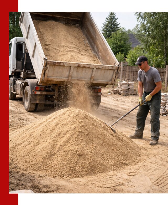 Доставка сухого песка самосвалами в ельце