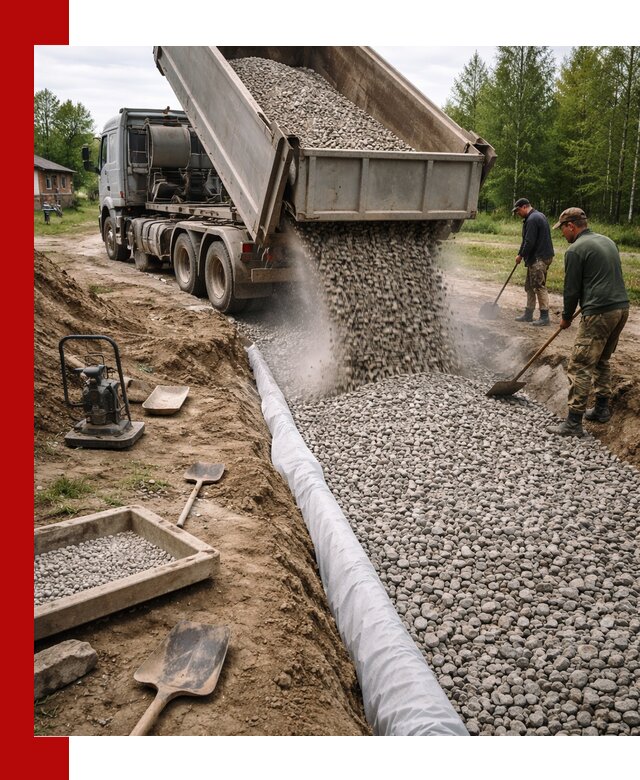 Гравий для дренажа с доставкой в ельце качественный и недорогой