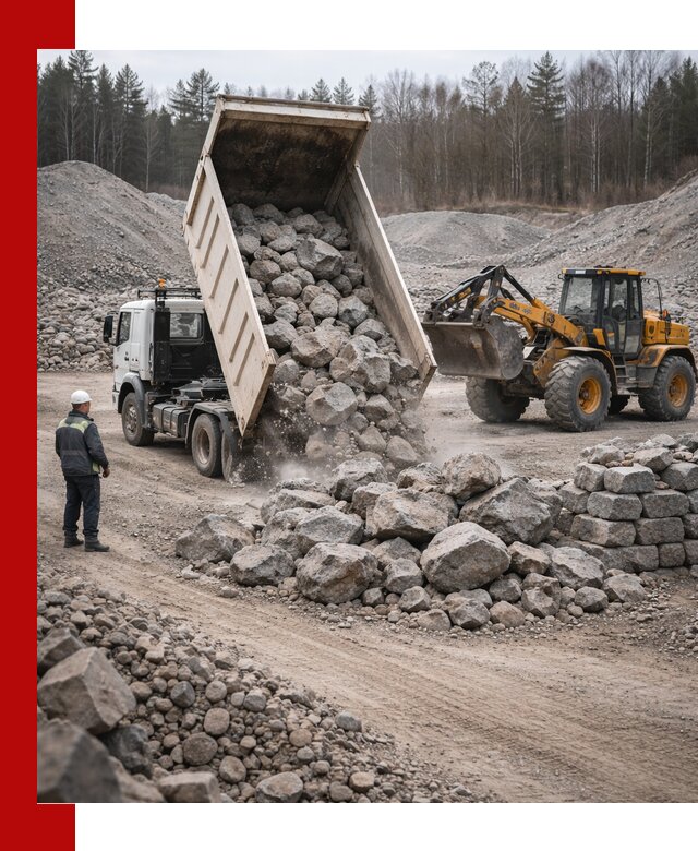 Доставка и продажа бутового гранитного камня в ельце