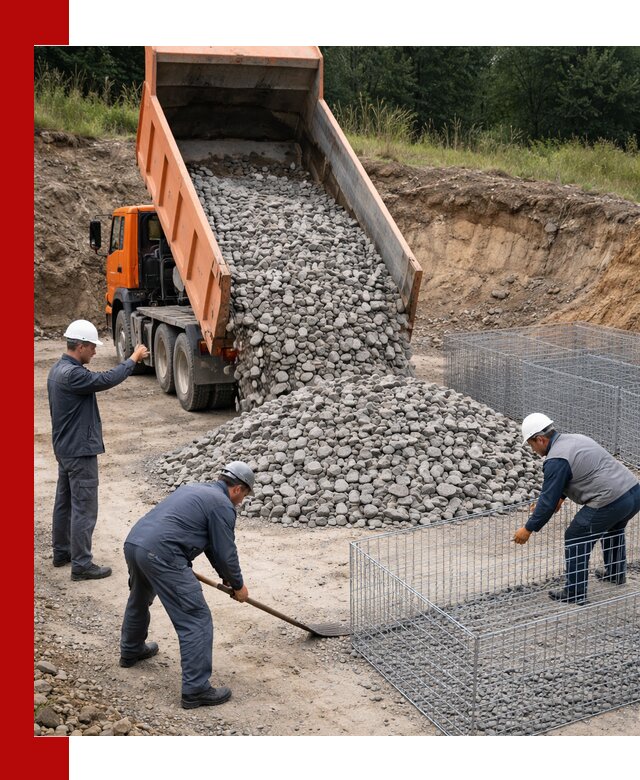 Камень для габионов с доставкой в ельце быстро и надёжно