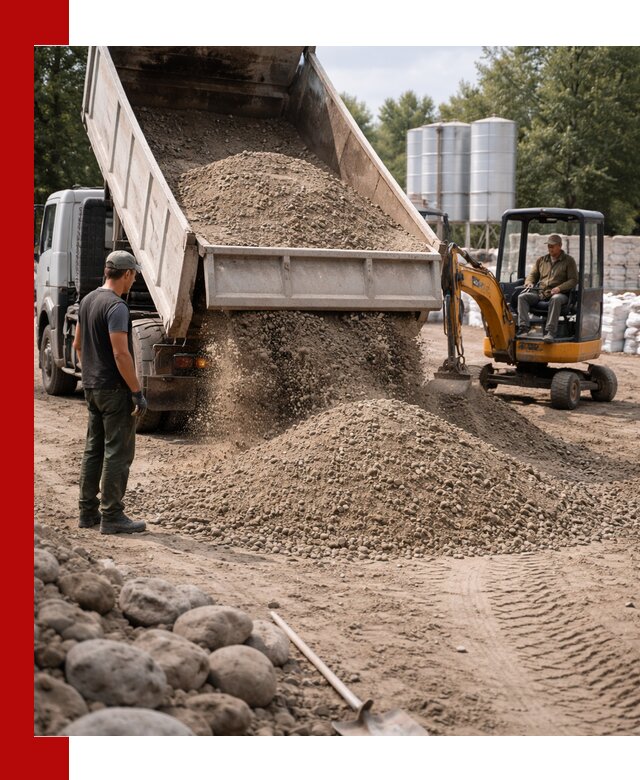 Доставка ПГС С3 в ельце самосвалами и миксерами