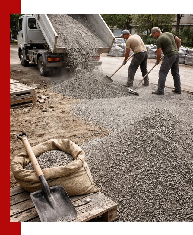 Отсев для тротуарной плитки в ельце — доставка и укладка