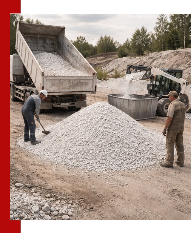 Доставка и продажа белой мраморной крошки в ельце