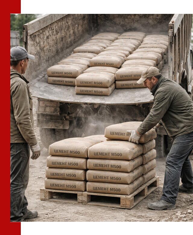 Цемент М500 с доставкой самосвалом в ельце