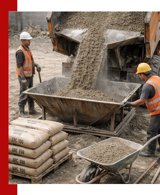 Доставка цементно-песчаной смеси М100 в ельце