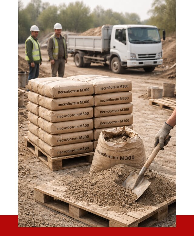 Пескобетон М300 в ельце с доставкой от 4775 р. за куб | ПРОНЕРУДЕлц