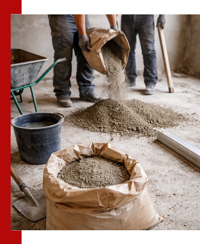 Доставка сухой смеси для стяжки в ельце