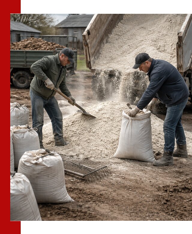 Доставка извести пушонки в ельце оптом и мелким оптом