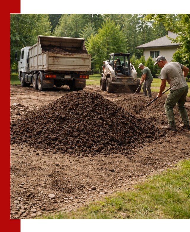 Доставка и укладка грунта для газона в ельце