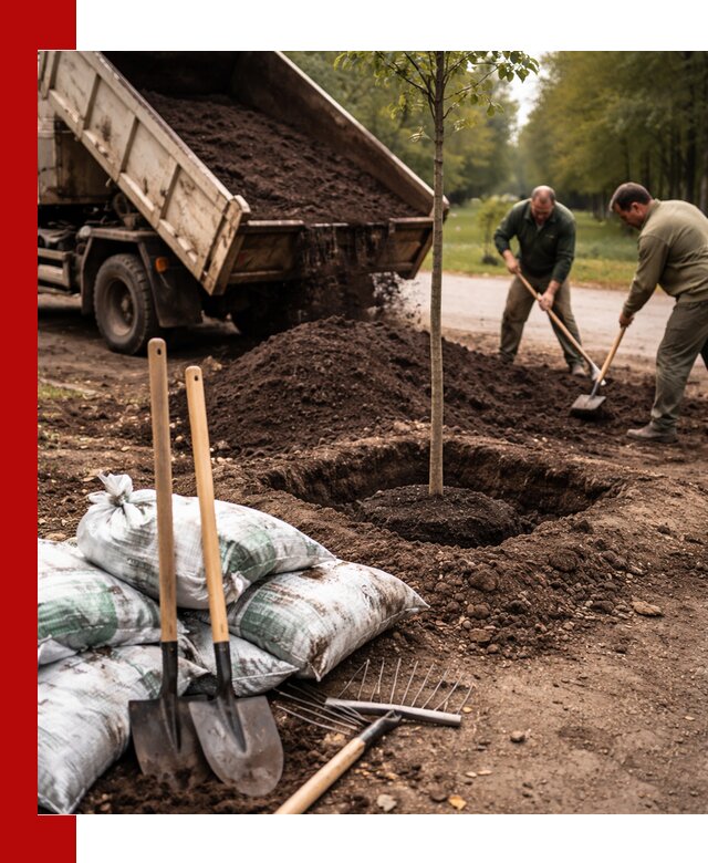 Грунт для посадки деревьев в ельце — доставка и подготовка почвы