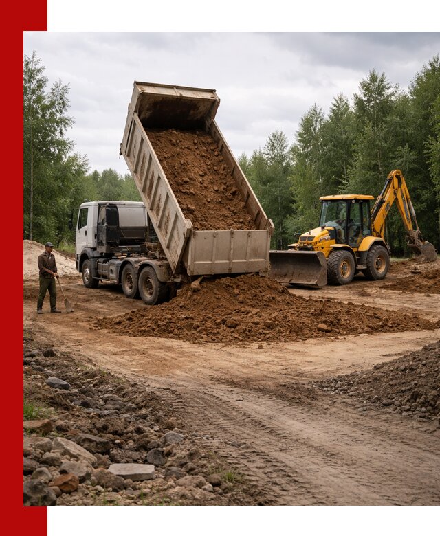 Доставка суглинка самосвалами в ельце подсыпка и планировка