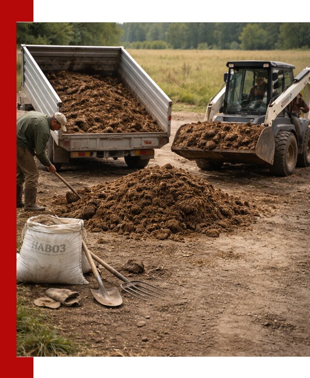 Доставка конского навоза в ельце с разгрузкой и доставкой на объект