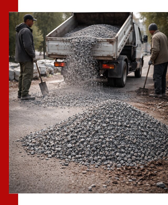 Гранитная крошка для посыпки дорог и тротуаров в ельце