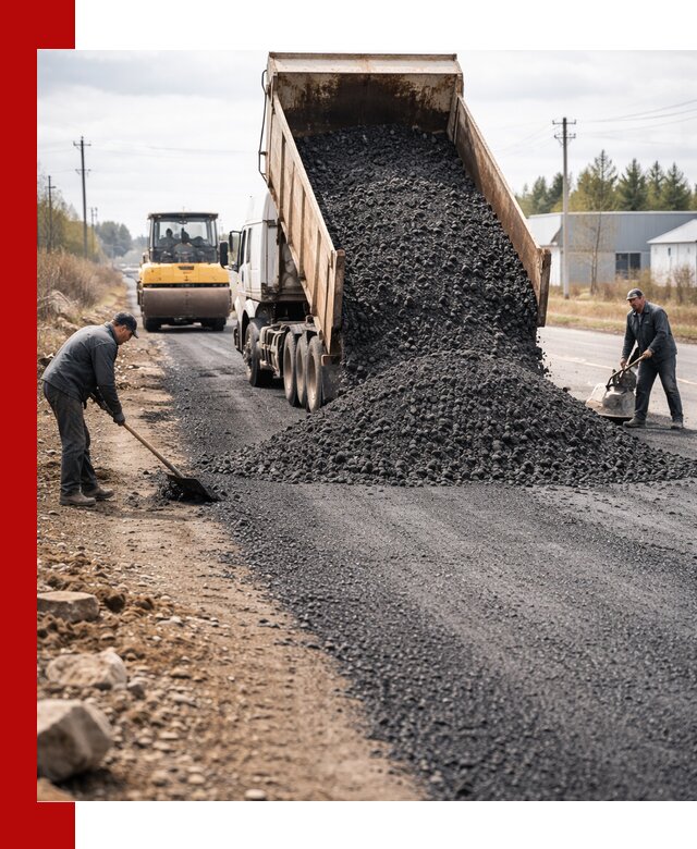 Асфальтовая крошка для дорог в ельце — поставка и доставка