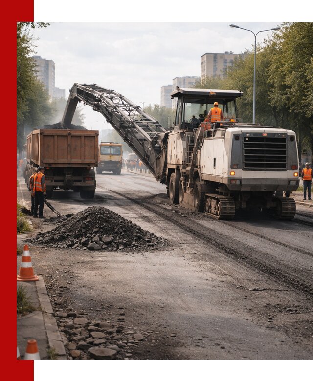 Фрезерованный асфальт в ельце — удаление и вывоз старого покрытия