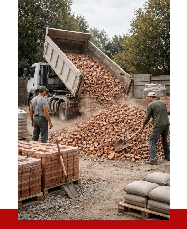 Бой кирпича в ельце с доставкой от 4313 руб/куб | ПРОНЕРУДЕлц