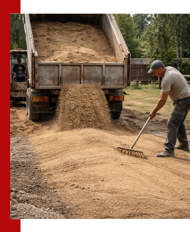 Отсыпка участка песком в ельце быстро и качественно