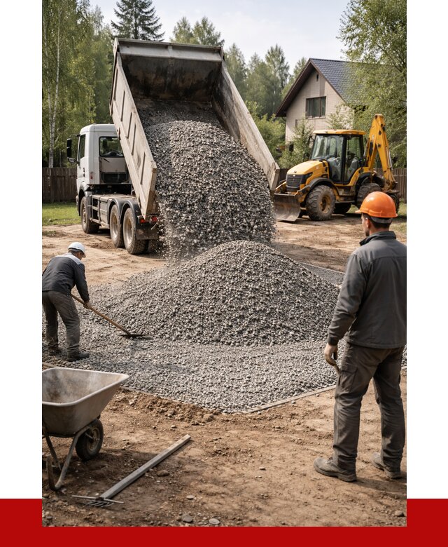 Отсыпка участка щебнем в ельце от 6674 р. ПРОНЕРУДЕлц